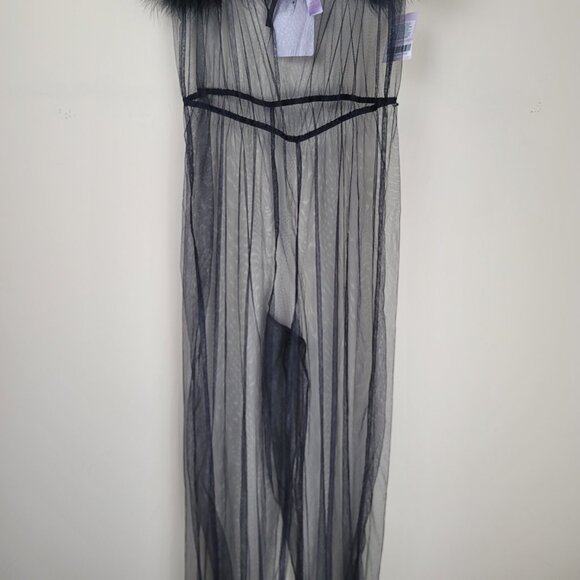 Savage x Fenty by Rihanna Sheer Marabou Jumpsuit - Picture 4 of 8